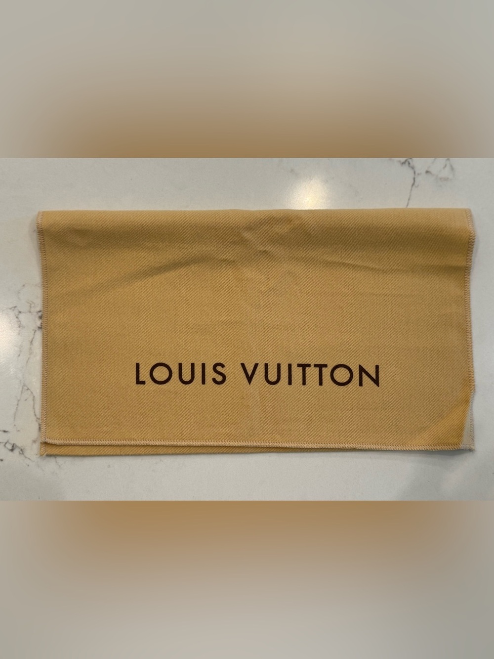 Louis Vuitton Beige Dust Bag w/ Brown Logo. UEC. Perfect for wallet or pouch!
